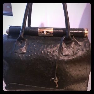 Black Italian Leather Handbag